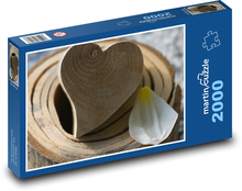 Srdce - drevo, láska Puzzle 2000 dielikov - 90 x 60 cm