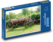 Historisches Auto - Garten, Dorf Puzzle 2000 Teile - 90 x 60 cm