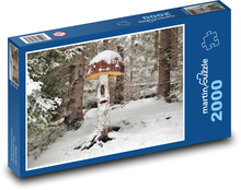 Huby - les v zime, sneh Puzzle 2000 dielikov - 90 x 60 cm