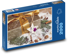Gwiazda Bożego Narodzenia - śnieg, prezent Puzzle 2000 elementów - 90x60 cm