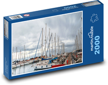 Port - jacht, łodzie Puzzle 2000 elementów - 90x60 cm