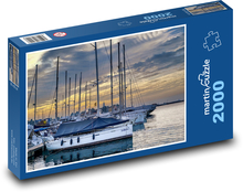 Jachty na moři - lodě, přístav Puzzle 2000 dílků - 90 x 60 cm