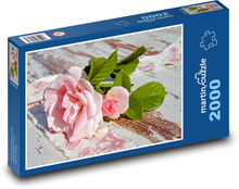 Ružové ruže - romantika, láska Puzzle 2000 dielikov - 90 x 60 cm