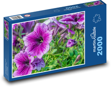 Petunia - fialové kvety, rastliny Puzzle 2000 dielikov - 90 x 60 cm