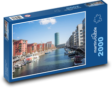 Canal - river, skyscrapers Puzzle 2000 pieces - 90 x 60 cm