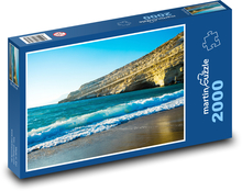 Grecja - klify w morzu, plaża Puzzle 2000 elementów - 90x60 cm