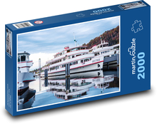 Prístav - lode, Bodamské jazero Puzzle 2000 dielikov - 90 x 60 cm