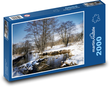 Strom - sneh, jazero Puzzle 2000 dielikov - 90 x 60 cm