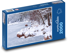 Frozen pond - river bank, lake Puzzle 2000 pieces - 90 x 60 cm