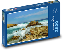 Skalnaté pobrežie - more, oceán Puzzle 2000 dielikov - 90 x 60 cm