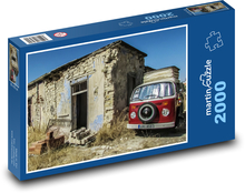 Starý dom - opustený, auto Puzzle 2000 dielikov - 90 x 60 cm