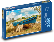 Rybárska loď - vrak, hrdza Puzzle 2000 dielikov - 90 x 60 cm