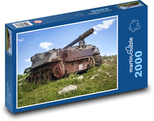 Rezavý tank - opuštěný, armáda Puzzle 2000 dílků - 90 x 60 cm