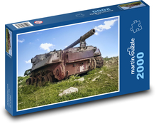 Hrdzavý tank - opustený, armáda Puzzle 2000 dielikov - 90 x 60 cm