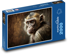 Opičí dítě - mládě, opice Puzzle 2000 dílků - 90 x 60 cm