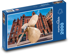 Hamburg - Německo, budova Puzzle 2000 dílků - 90 x 60 cm