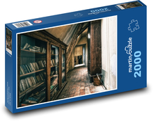 Knižnica - chodba, dom Puzzle 2000 dielikov - 90 x 60 cm