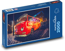 Retro autobus - auto, starožitné auto Puzzle 2000 dílků - 90 x 60 cm