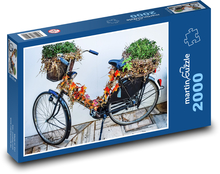 Rower - kosz ziołowy, dekoracja Puzzle 2000 elementów - 90x60 cm