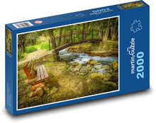 Řeka v lese - potok, příroda Puzzle 2000 dílků - 90 x 60 cm