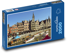 Gent - Belgie, kanál Puzzle 2000 dílků - 90 x 60 cm