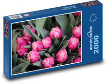 Ružové tulipány- kvety, kytice Puzzle 2000 dielikov - 90 x 60 cm