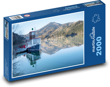 Lake - boat, mountains Puzzle 2000 pieces - 90 x 60 cm