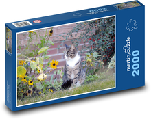 Mačka - domáce zviera, záhrada Puzzle 2000 dielikov - 90 x 60 cm