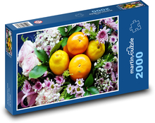 Květiny - ovoce, citrony  Puzzle 2000 dílků - 90 x 60 cm