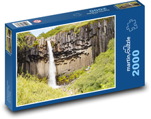 Sopečné skaly - vodopád, príroda Puzzle 2000 dielikov - 90 x 60 cm