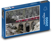 Švajčiarsko - vlak, železnica Puzzle 2000 dielikov - 90 x 60 cm
