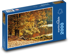 Podzimní krajina - jezero, stromy Puzzle 2000 dílků - 90 x 60 cm