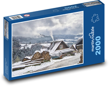 Zasněžená krajina - hory, sníh Puzzle 2000 dílků - 90 x 60 cm