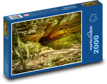 Pískovcový kámen - jeskyně, les Puzzle 2000 dílků - 90 x 60 cm