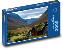 Norsko - krajina, údolí Puzzle 2000 dílků - 90 x 60 cm