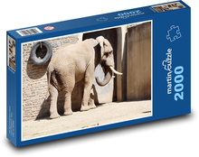 Africký slon - velké zvíře, zoo Puzzle 2000 dílků - 90 x 60 cm
