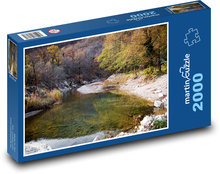 Podzim - řeka, příroda Puzzle 2000 dílků - 90 x 60 cm