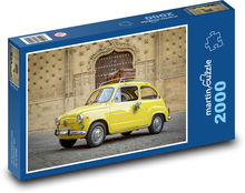 Žluté auto - Fiat, automobil Puzzle 2000 dílků - 90 x 60 cm