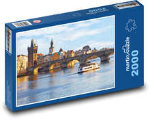 Karlov most - Praha, rieka Puzzle 2000 dielikov - 90 x 60 cm