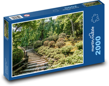 Botanická zahrada - dřevěné schody, příroda Puzzle 2000 dílků - 90 x 60 cm