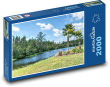 Florida - rybník, palmy Puzzle 2000 dielikov - 90 x 60 cm