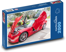 Červené športové auto Puzzle 2000 dielikov - 90 x 60 cm