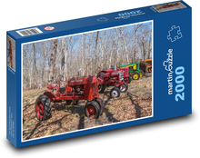 Traktory - stromy, vozidla Puzzle 2000 dílků - 90 x 60 cm