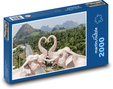 Slon - krajina, hora Puzzle 2000 dielikov - 90 x 60 cm