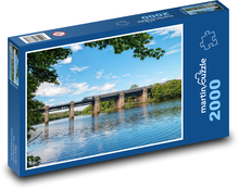Fluss - Brücke, Zug Puzzle 2000 Teile - 90 x 60 cm