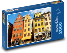 Stockholm - Švédsko, domy Puzzle 2000 dílků - 90 x 60 cm