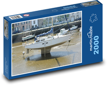 Żaglówka - łódź, stępka Puzzle 2000 elementów - 90x60 cm