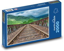 Železnice - kolejnice, vlak Puzzle 2000 dílků - 90 x 60 cm