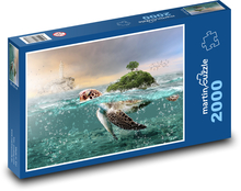 Ocean - wyspa, zwierzę Puzzle 2000 elementów - 90x60 cm