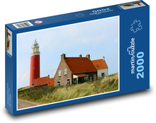 Maják - Holandsko - severní moře Puzzle 2000 dílků - 90 x 60 cm